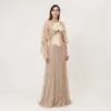 فستان سهرة دانتيل بيج كورسيه مطرز باللؤلؤ واللؤلؤ في الصدرية loolstore33